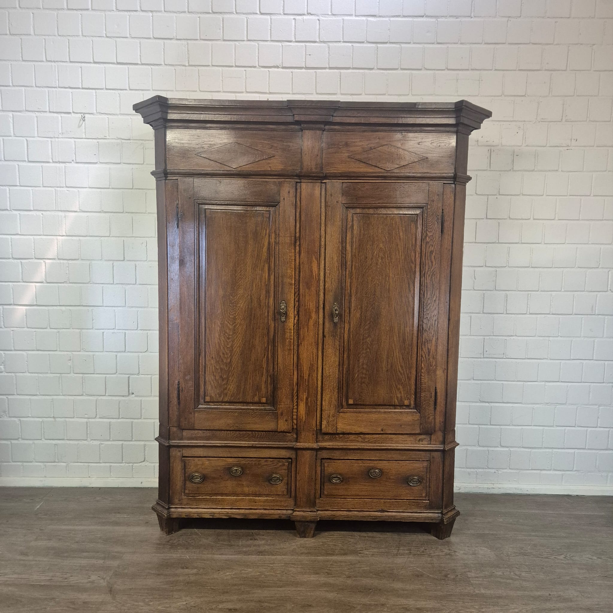 Schrank Kleiderschrank Spätbarock 1810 Eiche – Bild 3
