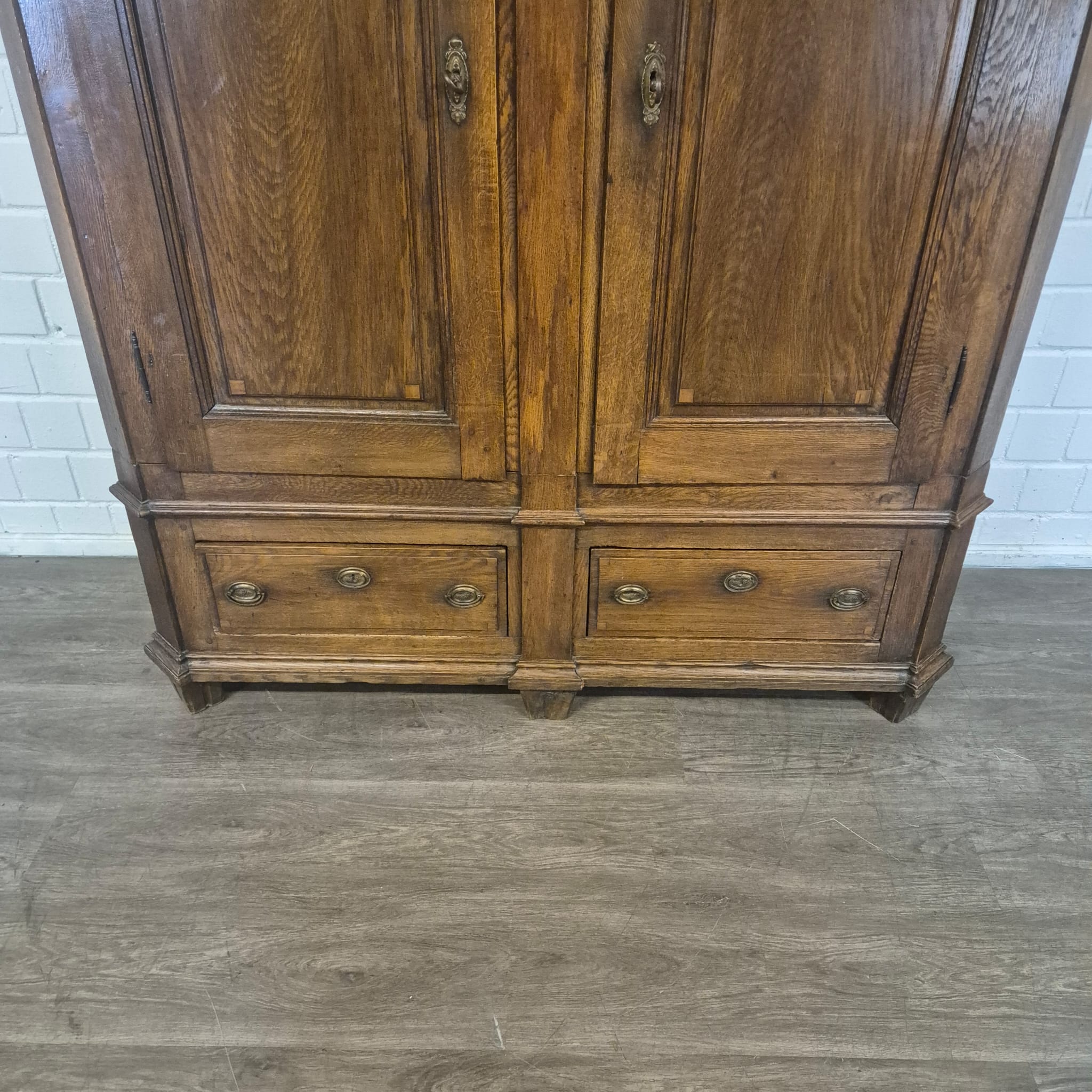 Schrank Kleiderschrank Spätbarock 1810 Eiche – Bild 7