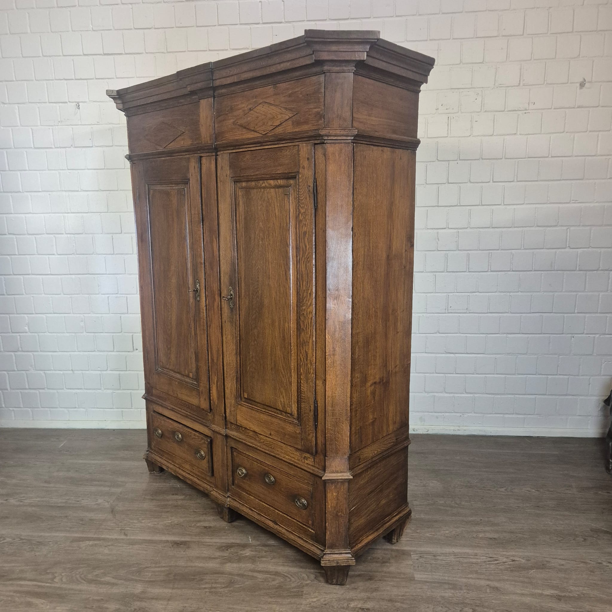 Schrank Kleiderschrank Spätbarock 1810 Eiche – Bild 5