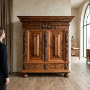 Dielenschrank Kleiderschrank Historismus-Stil Eiche 1,86 m