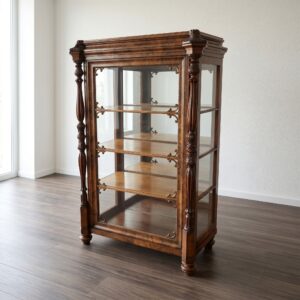 Vitrine Geschirrschrank Historismus 1860 Nussbaum