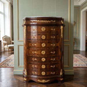 Hochkommode Ladenschrank Nussbaum Barockstil 1,56 m