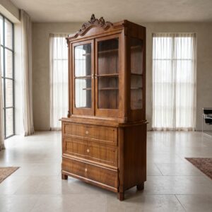 Vitrine Spätbiedermeier / Louis-Philippe 1855 Nussbaum