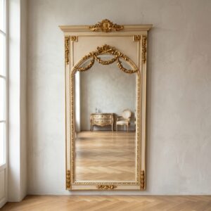 Wandspiegel Barockstil Creme-Gold 1,15 m x 2,35 m