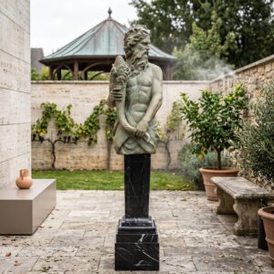 Skulptur Griechischer Gott Bronze Marmor 1,93 m