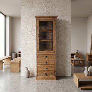Vitrine Bücherschrank Teakholz 0,69 m