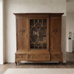 Bücherschrank Vitrine Altdeutscher Stil 1920 Eiche