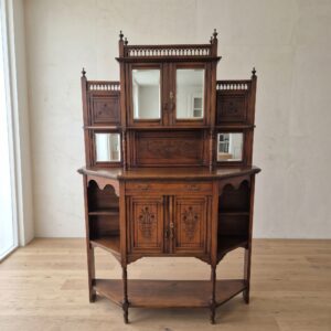 Aufsatzbuffet Salonbuffet Jugendstil 1900 Nussbaum