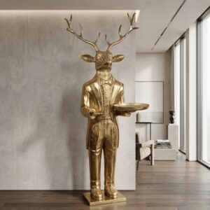 Butler-Figur Hirschherr Aluminium 1,98 m