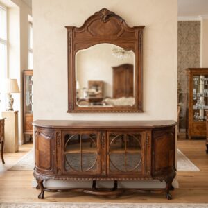 Anrichte mit Spiegelaufsatz Spiegel-Buffet Barockstil 1910 Nussbaum
