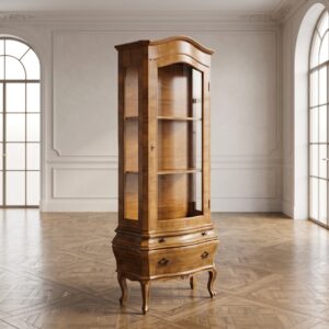 Sammler-Vitrine Geschirrschrank Neubarock 1950 Nussbaum