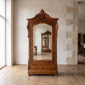 Spiegelschrank Kleiderschrank Louis Philippe 1860 Mahagoni
