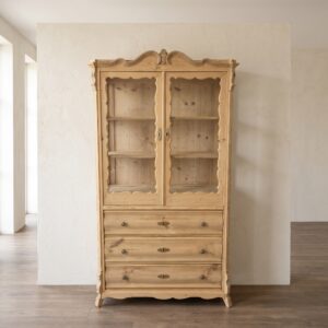 Vitrine Geschirrschrank Biedermeier 1860 Kiefer