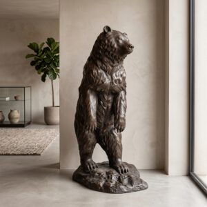 Dekoration Skulptur Bär Bronze 1,15 m
