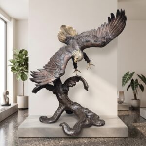 Dekoration Skulptur Weißkopfseeadler Bronze 1,64 m