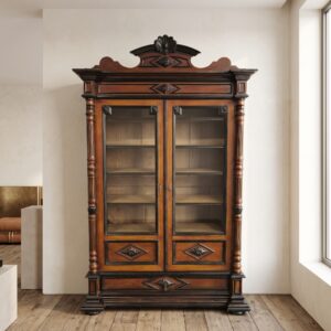 Geschirrschrank Vitrine Gründerzeit 1880 Mahagoni