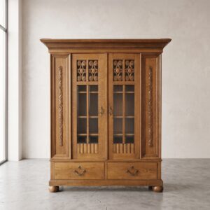 Vitrine Bücherschrank Spätjugendstil 1920 Eiche