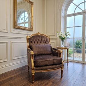 Barock-Sessel Barockstil Braun-Gold