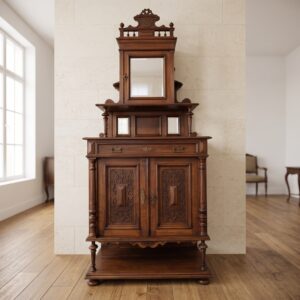 Vertiko mit Aufsatz Jugendstil 1900 Nussbaum