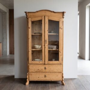 Vitrine Geschirrschrank Louis Philippe 1860 Kiefer
