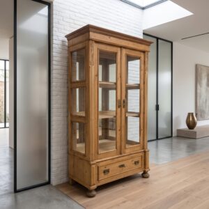Vitrine Geschirrschrank Jugendstil 1900 Kiefer