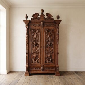 Prunkschrank Prunk-Wäscheschrank Gründerzeit 1870 Eiche