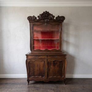 Aufsatzvitrine Vitrinenschrank Neorokoko 1860 Mahagoni