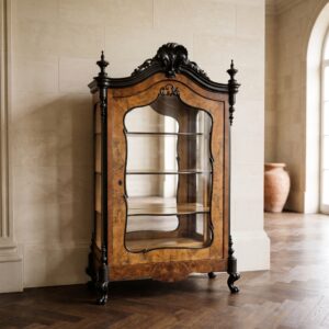 Vitrine Geschirrschrank Neorokoko 1860 Nussbaum