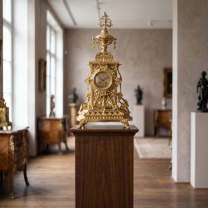Kaminuhr Tischuhr Pendule Prunkuhr Historismus 1900 Messing
