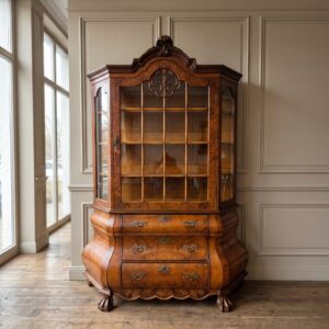 Vitrine Geschirrschrank Neubarock Nussbaum 1,30 m