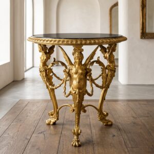Luxus-Beistelltisch Bronze Marmor Ø 0,70 m
