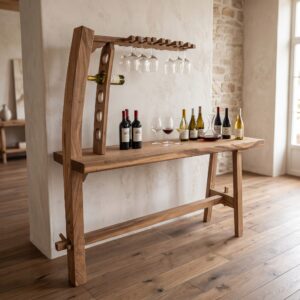 Weinbar Wein-Bartresen Verkostungstisch Teakholz 2,00 m