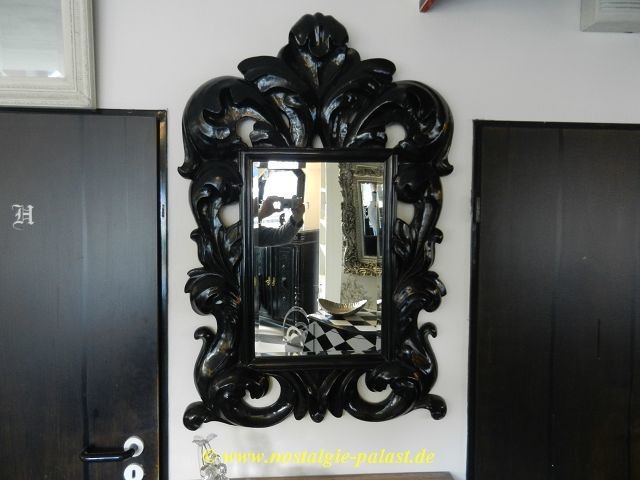 Spiegel Wandspiegel Schwarz 1,20 m