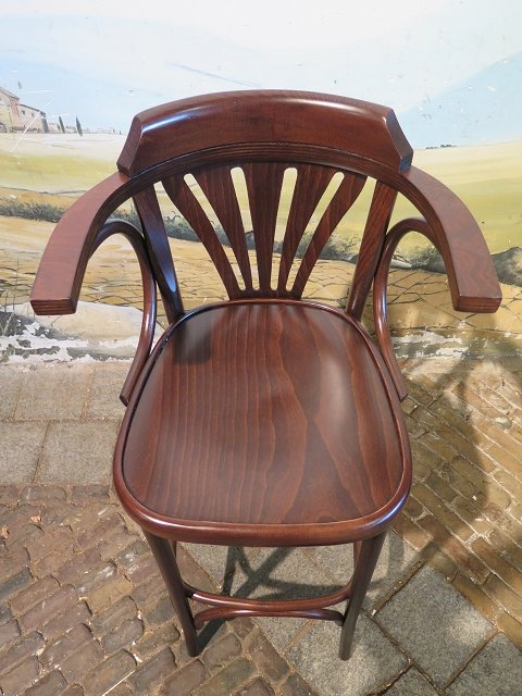 Barhocker mit Rückenlehne Nussbaum