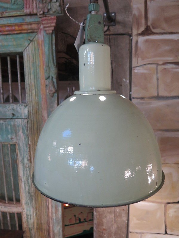 Industrielampe Wandlampe Hellgrün-Weiß Ø 0,45 m