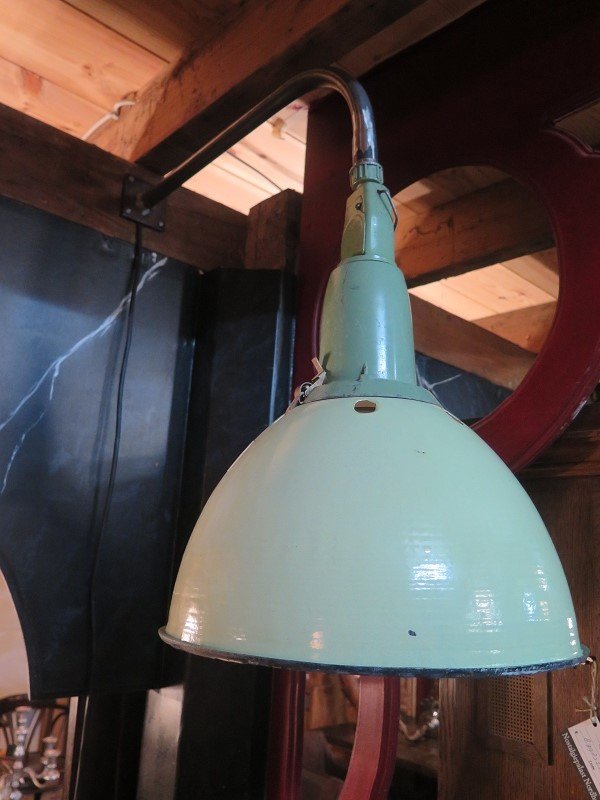 Industrielampe Wandlampe Hellgrün-Weiß Ø 0,36 m