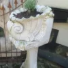 Blumenkübel auf Säule Muschel Steingut 1,15 m