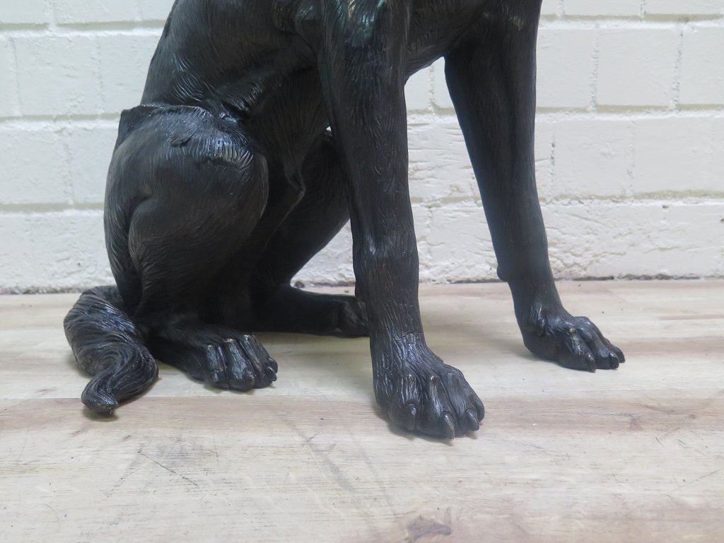 Skulptur Dekoration Schäferhund Bronze 0,85 m