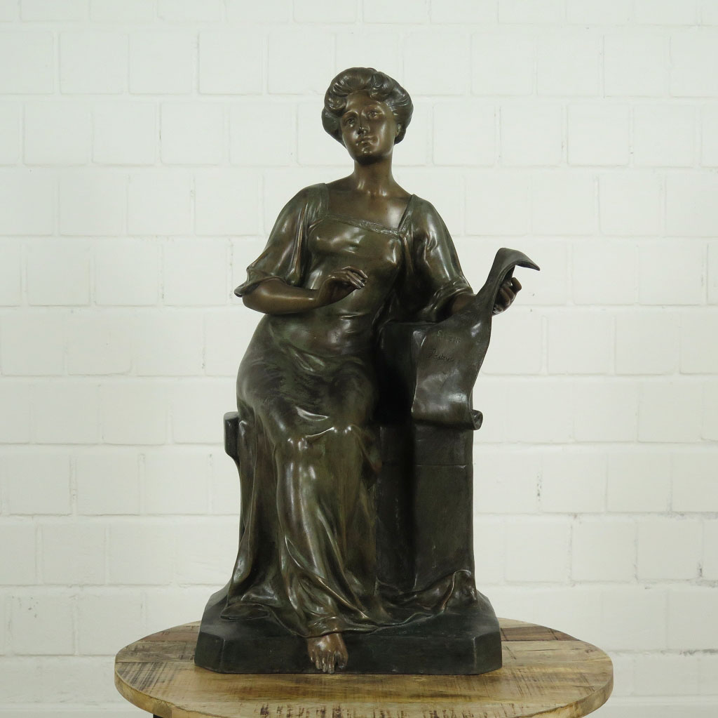 Skulptur Dekoration Dame Bronze 0,68 m