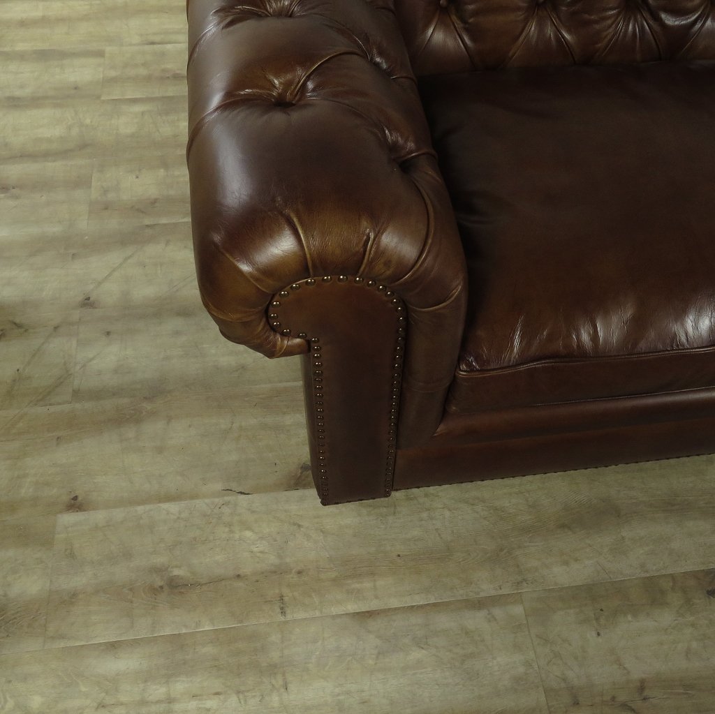 Chesterfield Sofa Couch Leder Brown 2.10 m