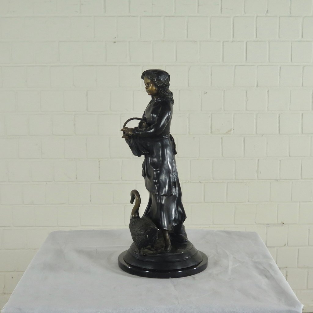 Skulptur Dekoration Mädchen Bronze 0,65 m