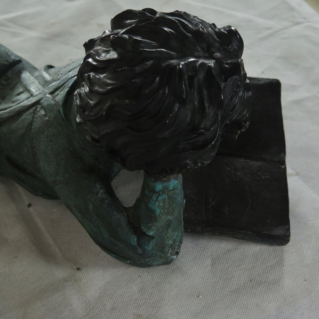 Skulptur Dekoration Kind mit Buch Bronze 0,21 m