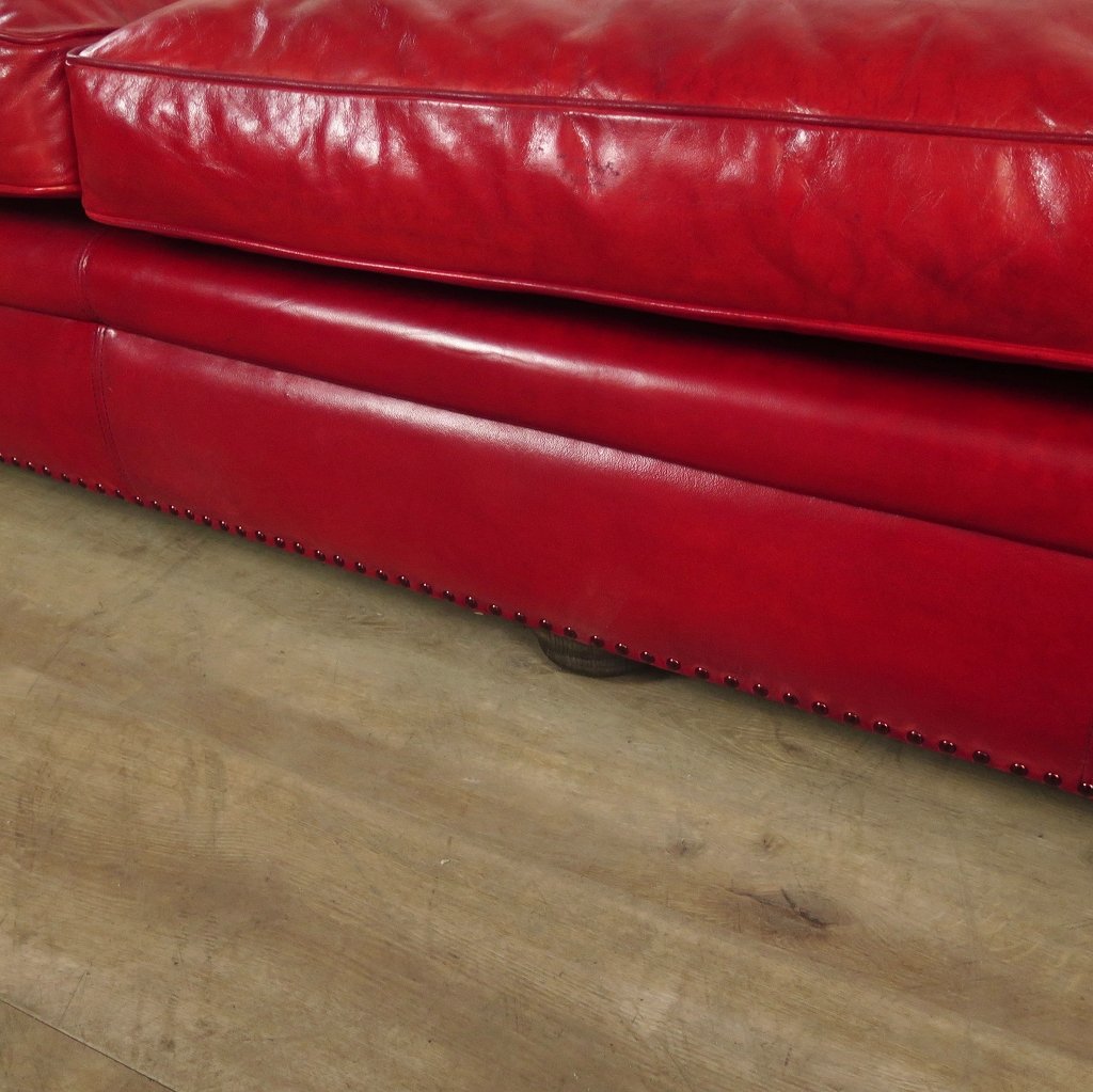 Chesterfield Sofa Couch Leder Rot 2,80 m