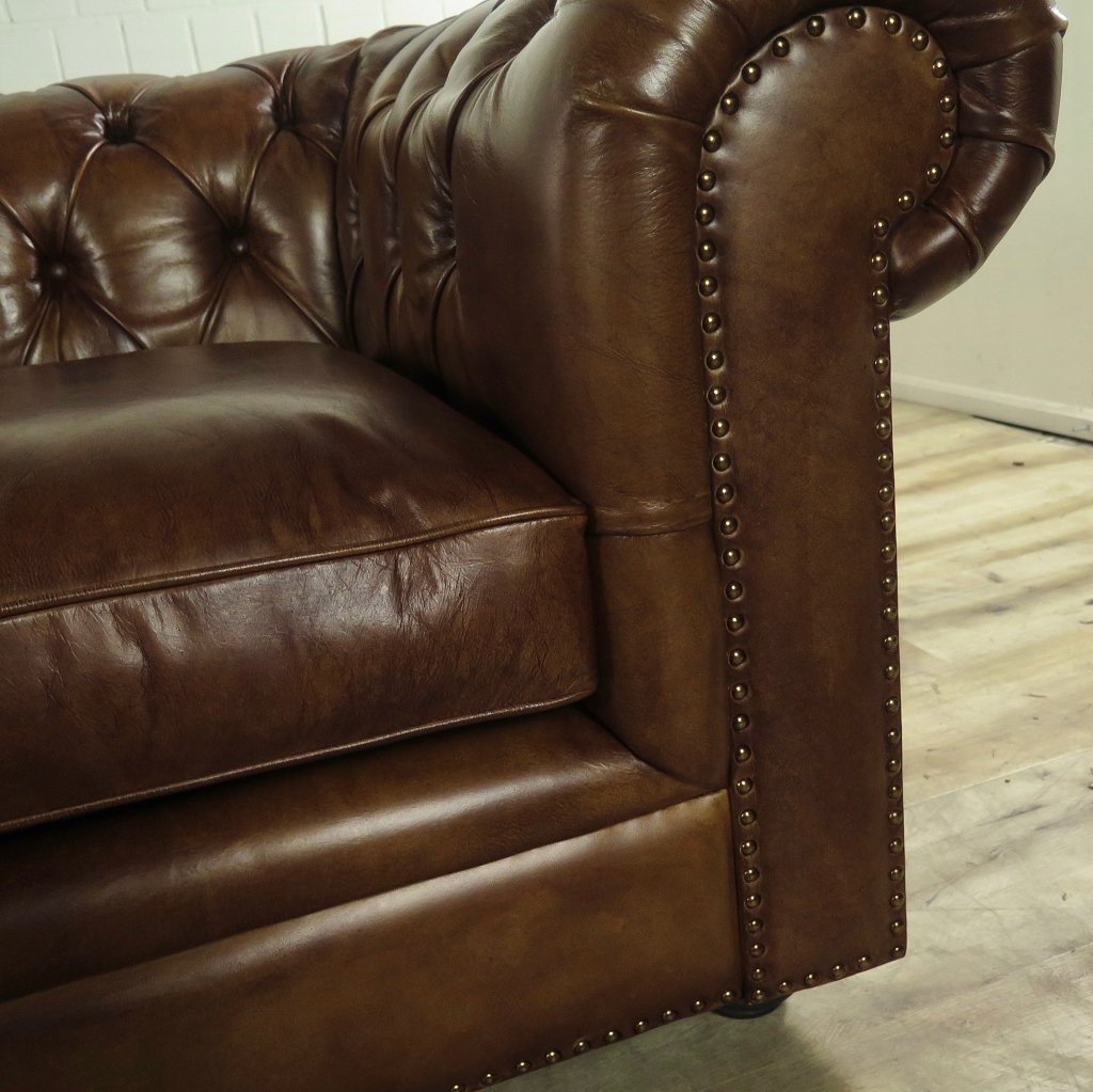 Chesterfield Sofa Couch Leder Braun 2.78 m