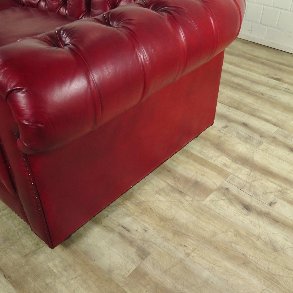 Chesterfield Sofa Couch Leder Rot 3,20 m