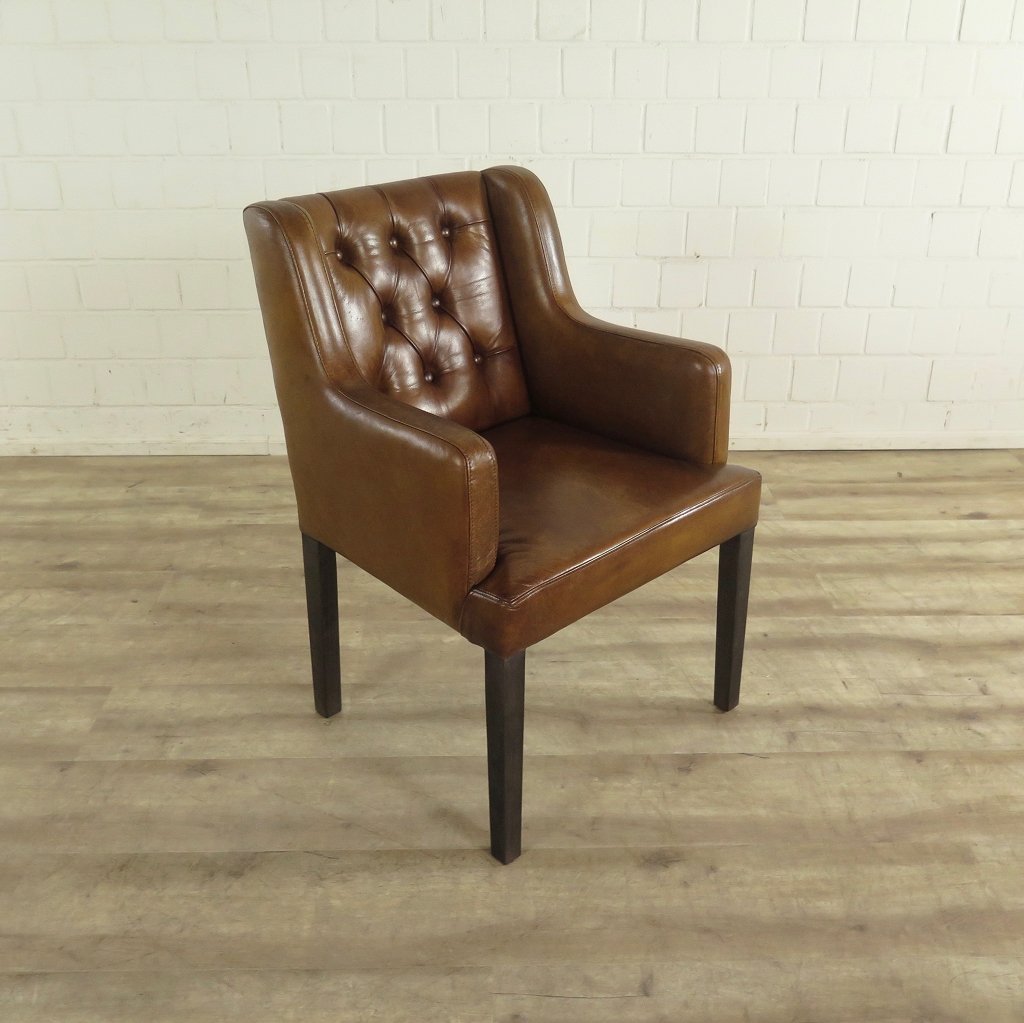Esszimmerstuhl Stuhl Leder Cognac