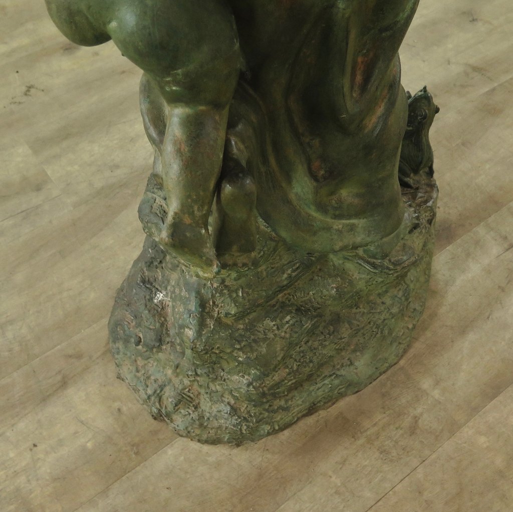 Skulptur Figur Frau mit Kind Bronze