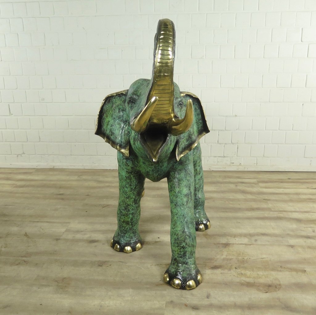 Skulptur Dekoration Elefant 1,27 m Bronze