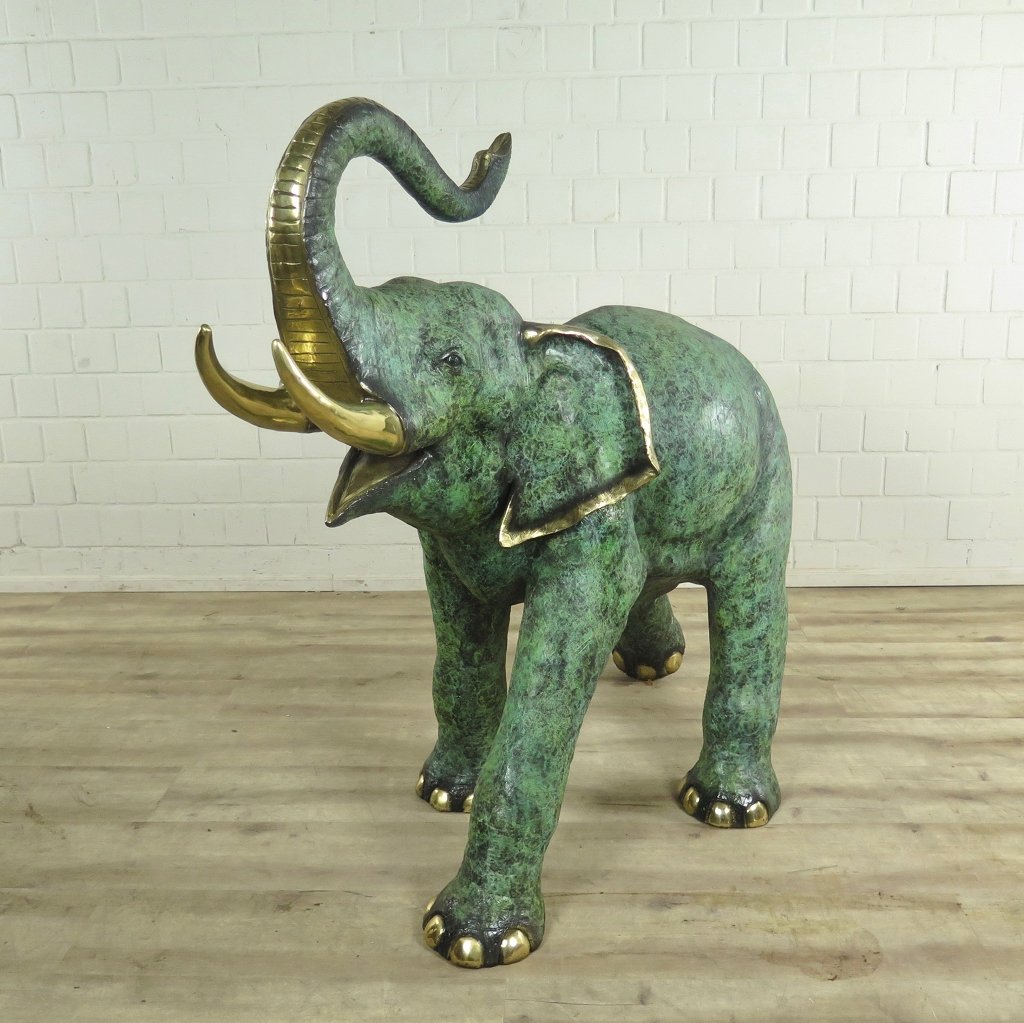 Skulptur Dekoration Elefant 1,27 m Bronze