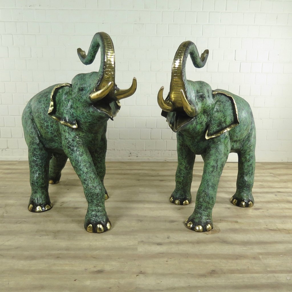 Skulpturen Dekoration Elefanten 1,27 m Bronze